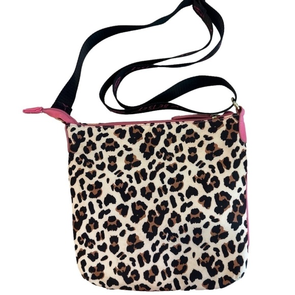 Betsey Johnson Leopard Print Pink Crossbody Bag Purse Handbag - Picture 5 of 8